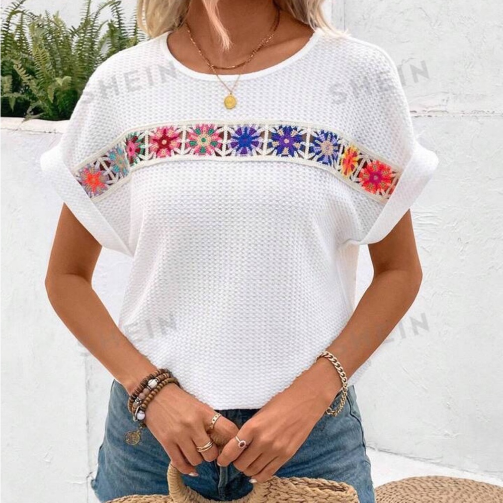 Shein Summer Top with Crochet Detail